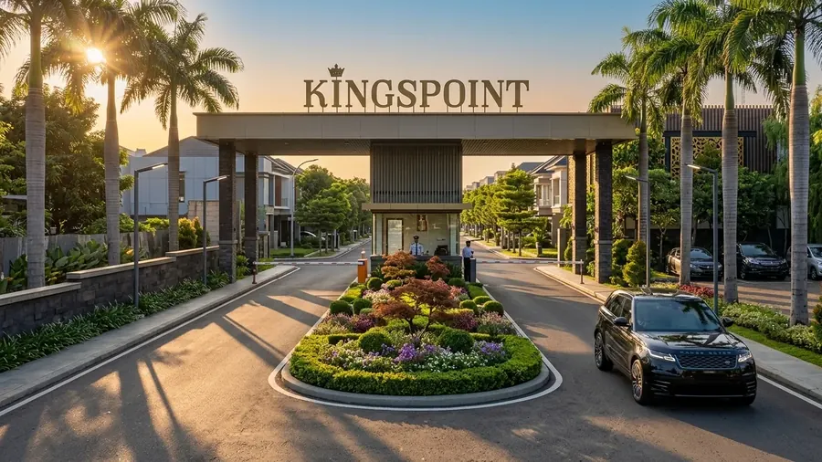 Gate dan pagar entrance cluster Kingspoint Residence Bekasi Utara