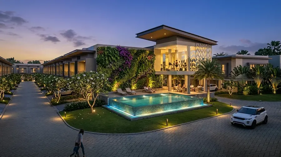 Cluster clubhouse and pool facilities in North Bekasi, illustrating home loan and installment tips in Bekasi